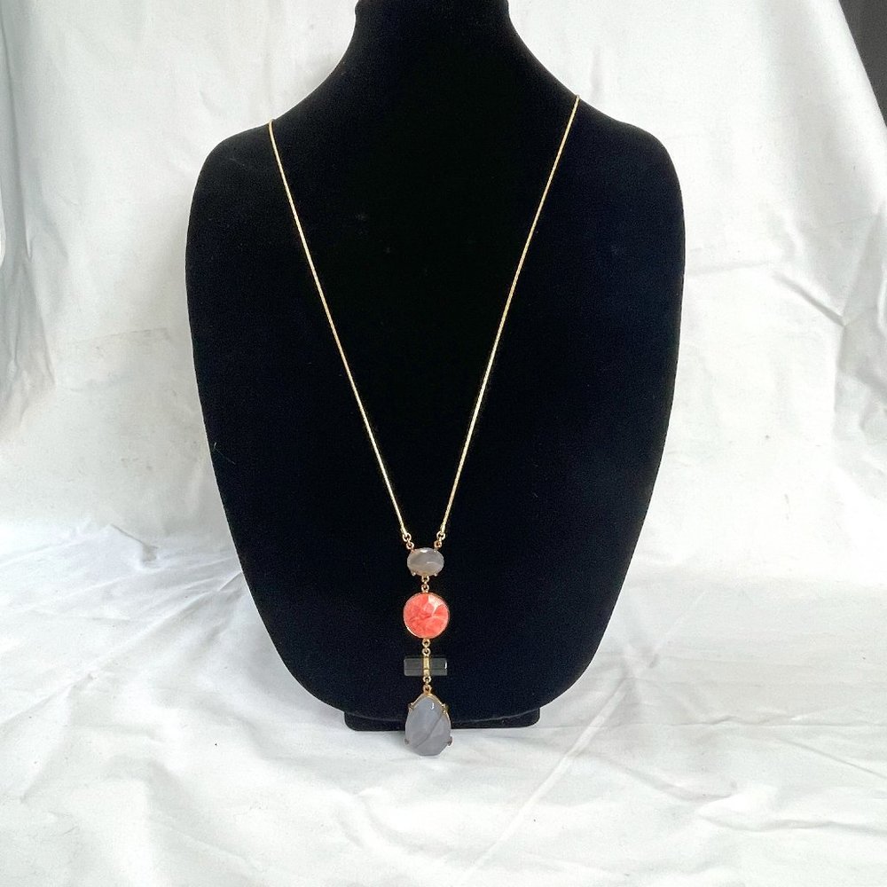 Ann Taylor Loft Multi Stone Pendant Necklace #47